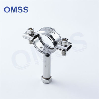 Fittings sanitarios Tri Clover SS304 Tubo de acero inoxidable soporte de tubería sanitaria Clip colgador