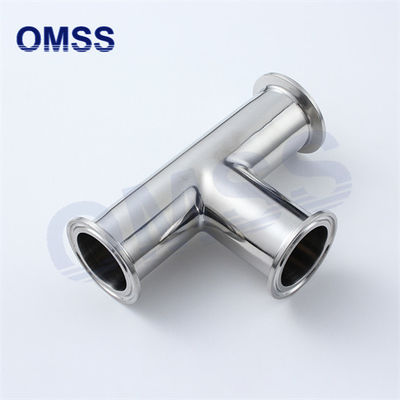 Fittings de tuberías sanitarias de acero inoxidable de 7MP Tri Clamp Equal Tee