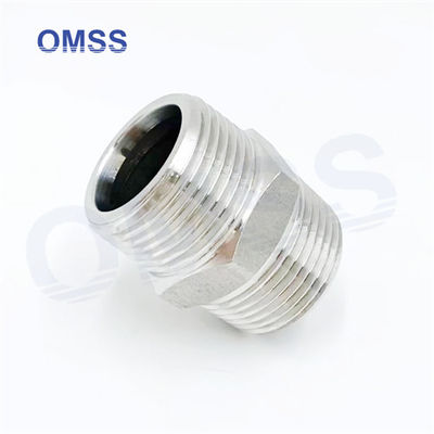 304 acero inoxidable hexadecimal pezón masculino mujer codo de tubería industrial hexágono pezón